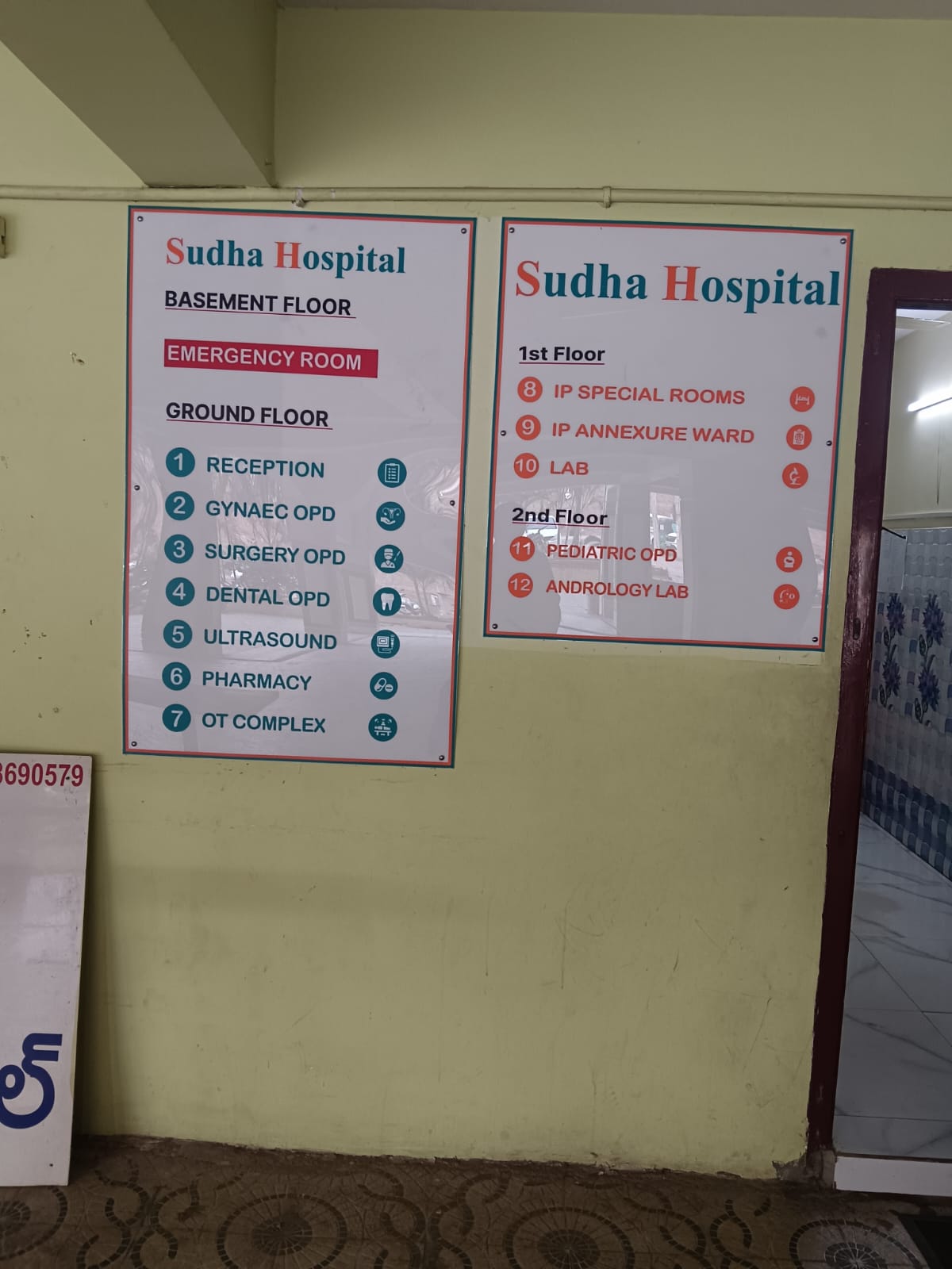 Floor-wise department directory — find your way inside Sudha Hospital